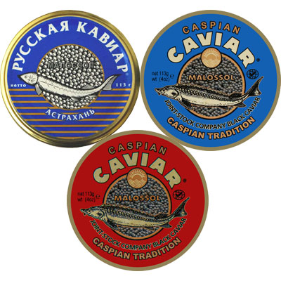 Caviar: Beluga 113g & Osetra 113g & Sevruga 113g